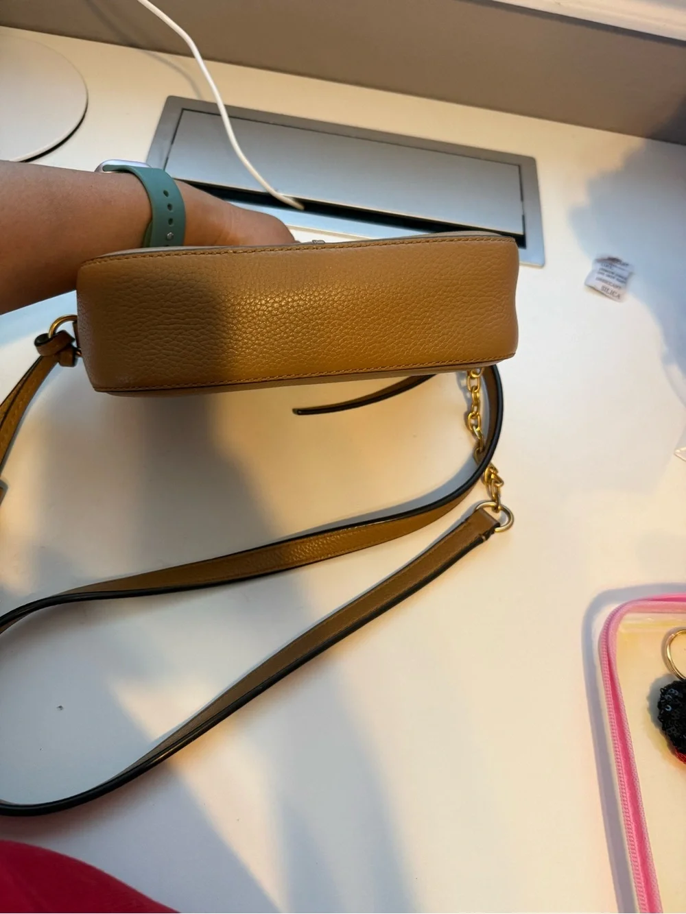 Tory Burch Small Camera Crossbody in Tan with Tassel - Picture 3 of 4